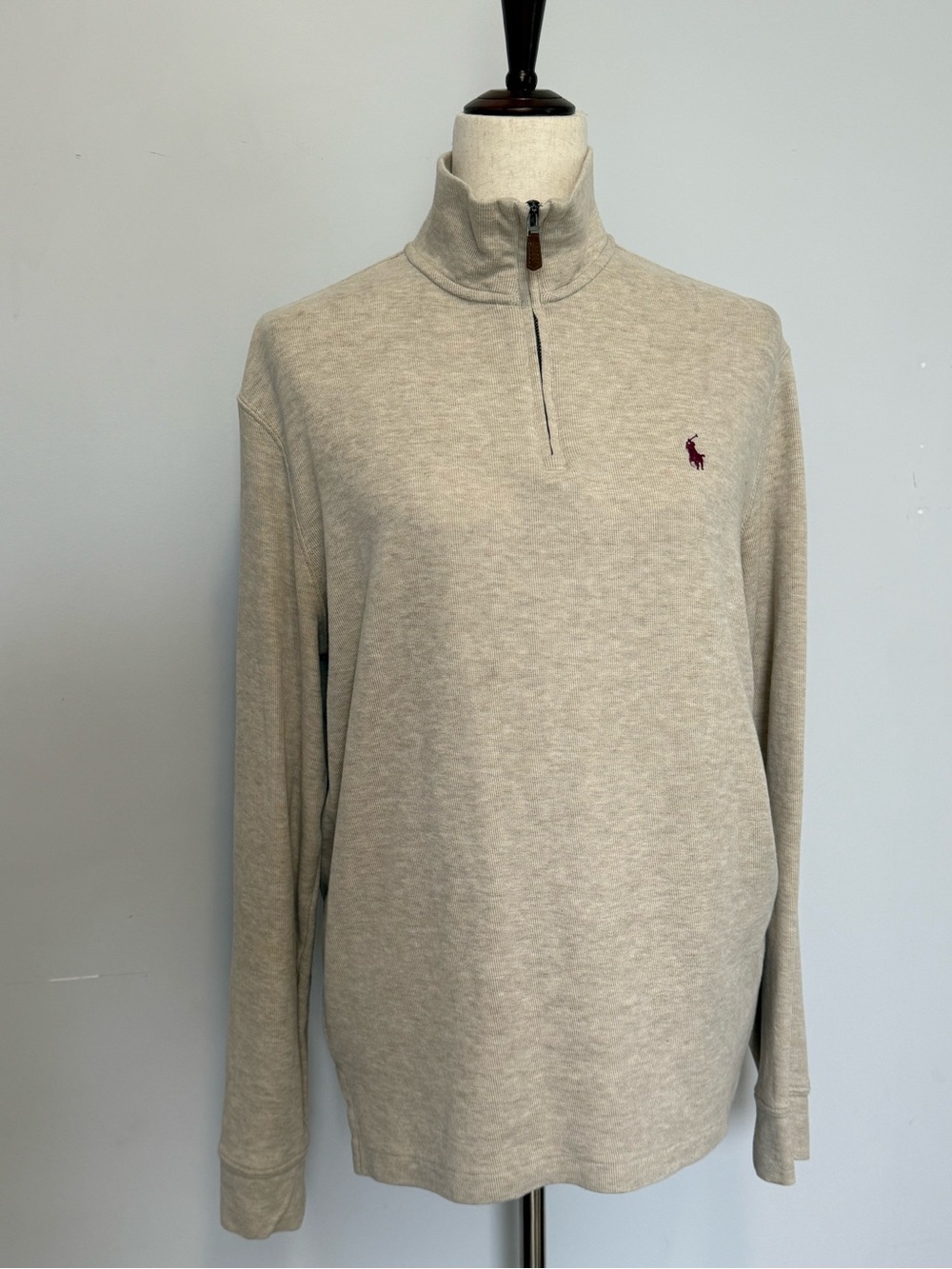 Polo Ralph Lauren Men’s Estate Rib Quarter Zip Pullover Beige Size S